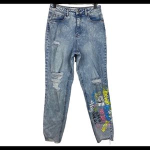 TINSELTOWN HIGH RISE GRAFFITI JEAN